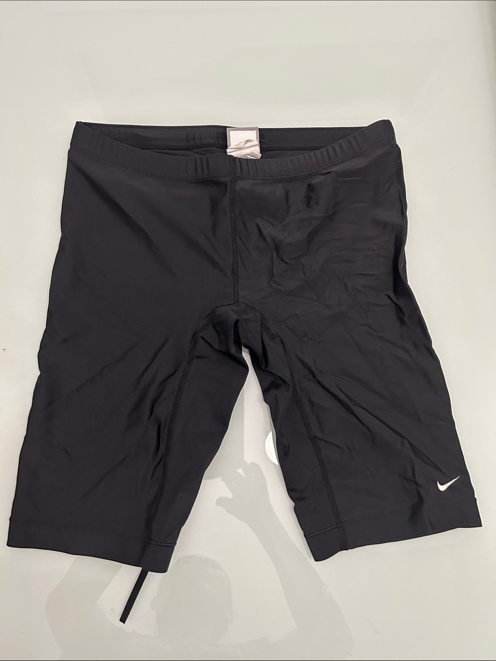 Nike Black Performance Jam Swim Shorts with White Swoosh Sz 32 - Picture 2 of 7